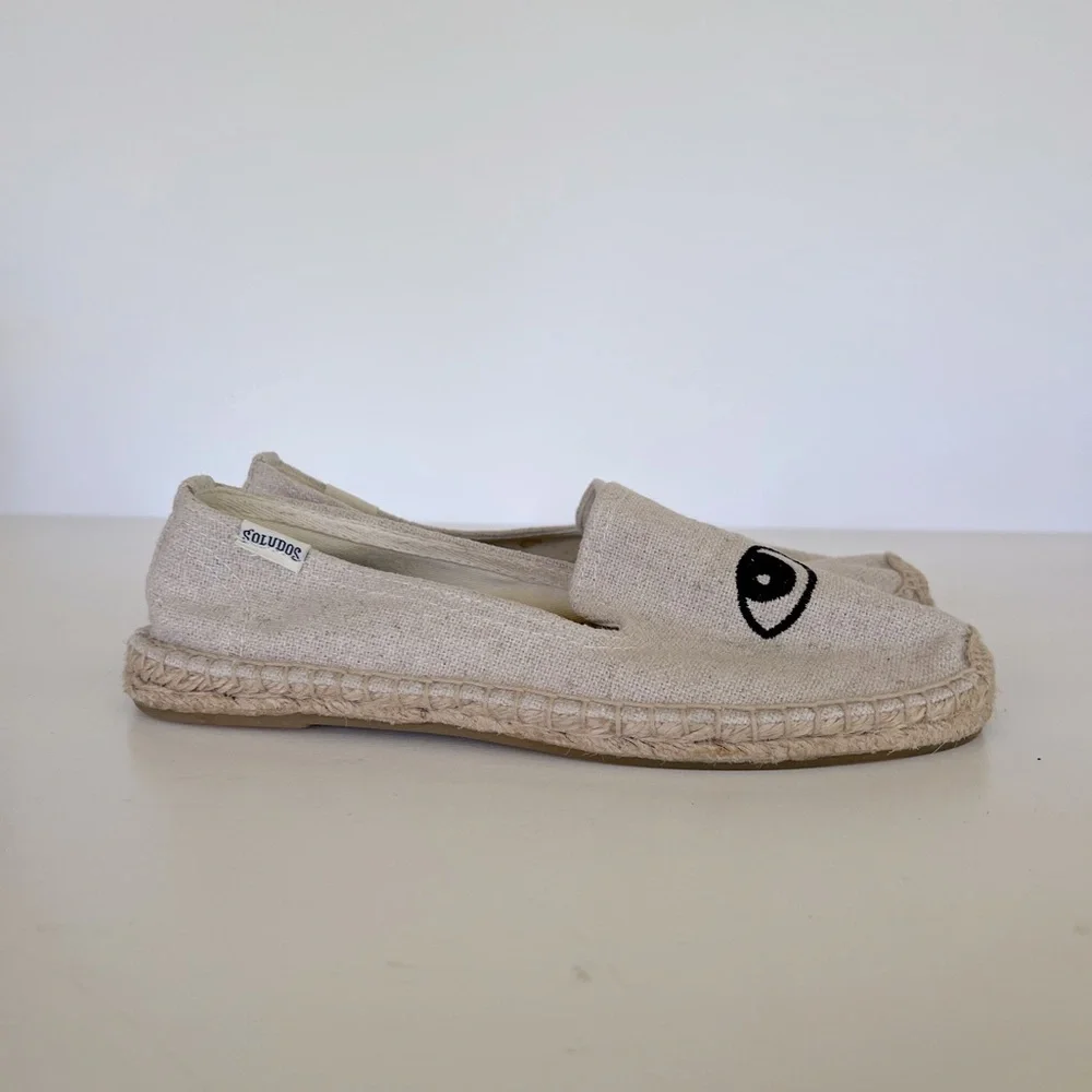 Soludos x Jason Polan Wink Embroidered Smoking Slipper Espadrille, 6